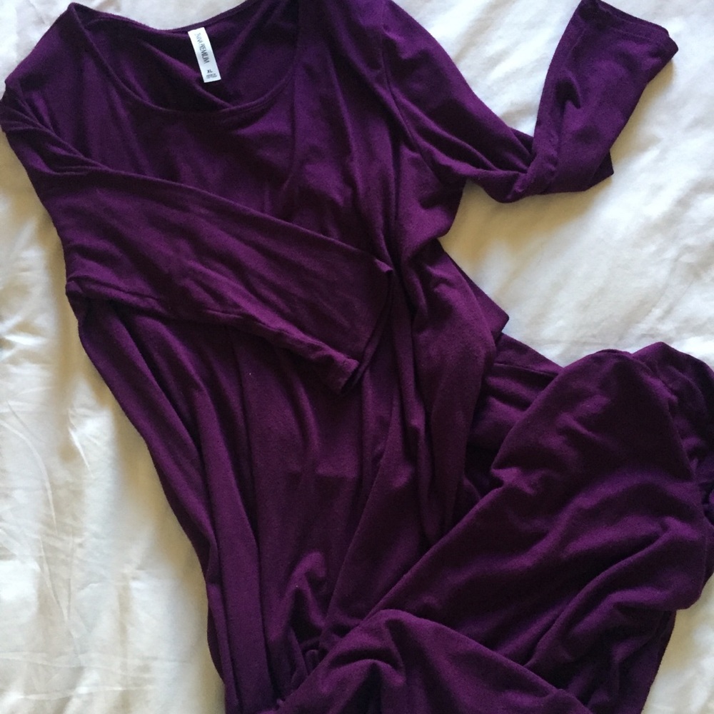 Purple Soft Stretchy A line dress